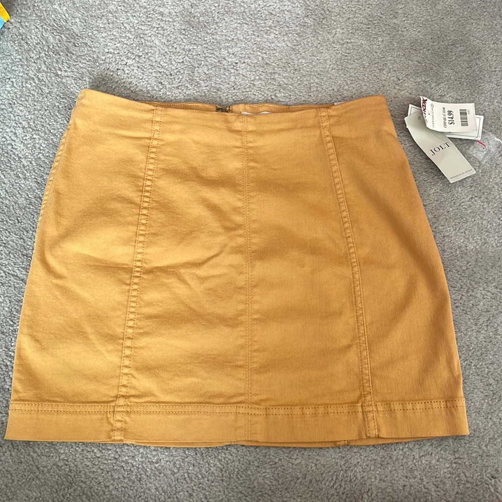 Yellow Jean Material Skirt